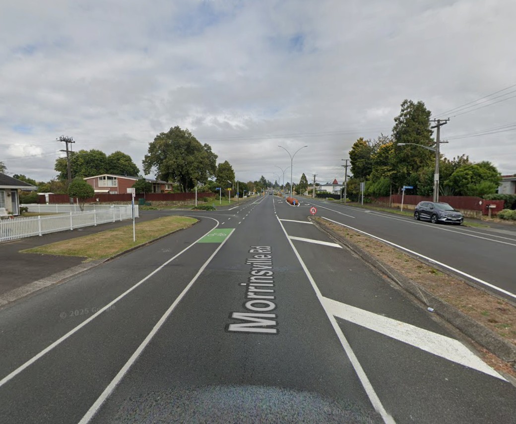A driver's perspective photo of Morrinsville Road
