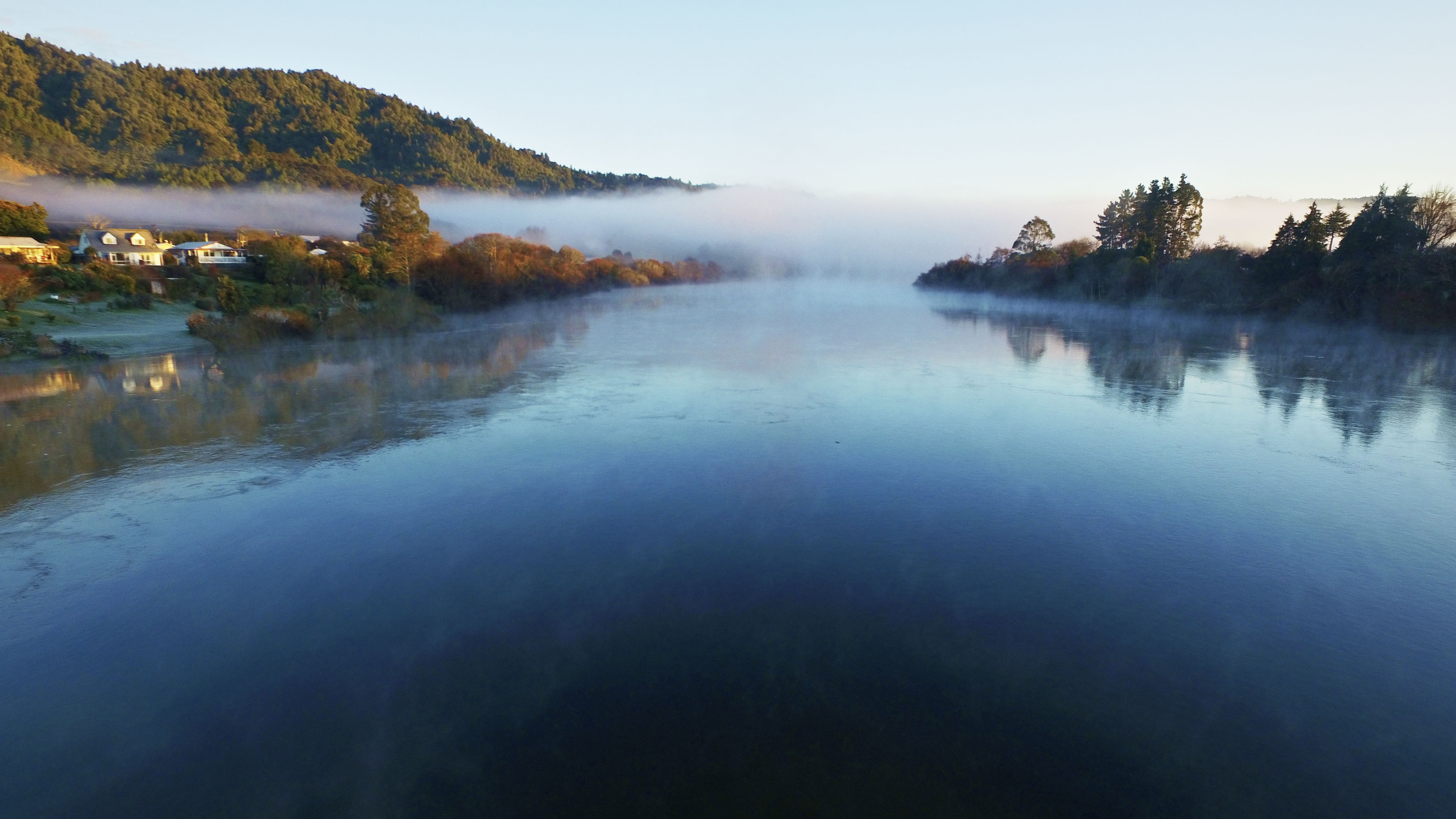Waikato River looking north from The Point, Ngaruawahia