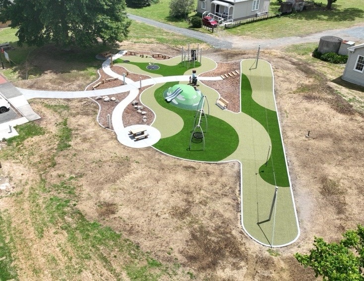 Birds eye view of Hukanui playground