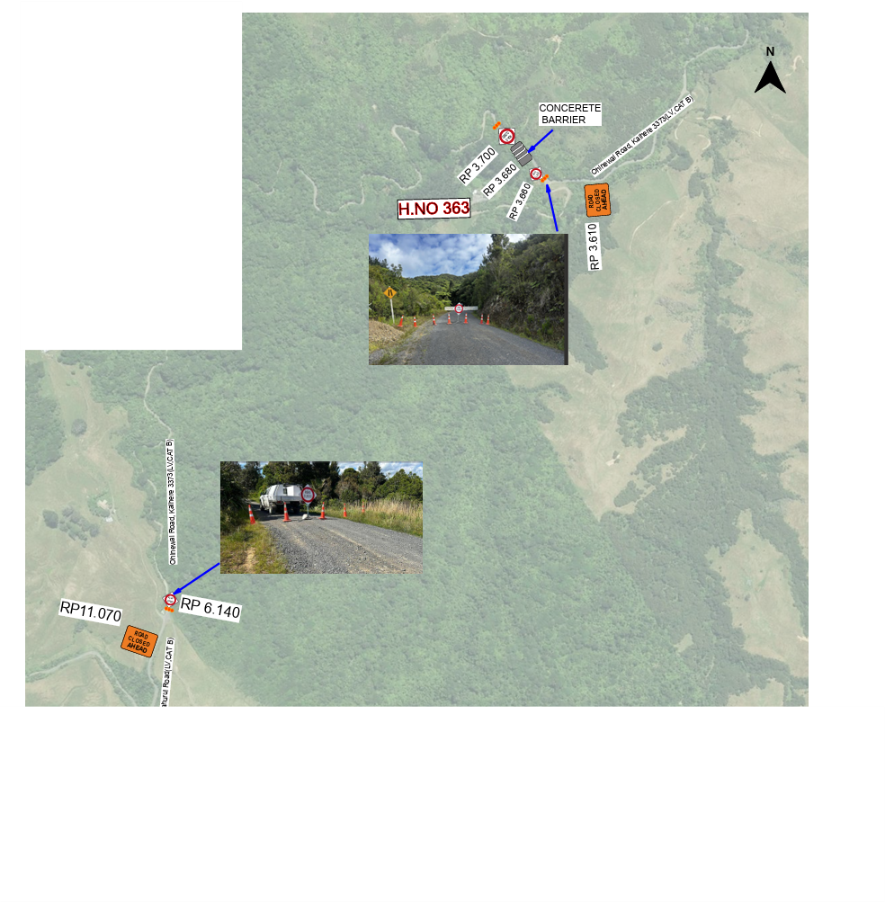Map of road closure