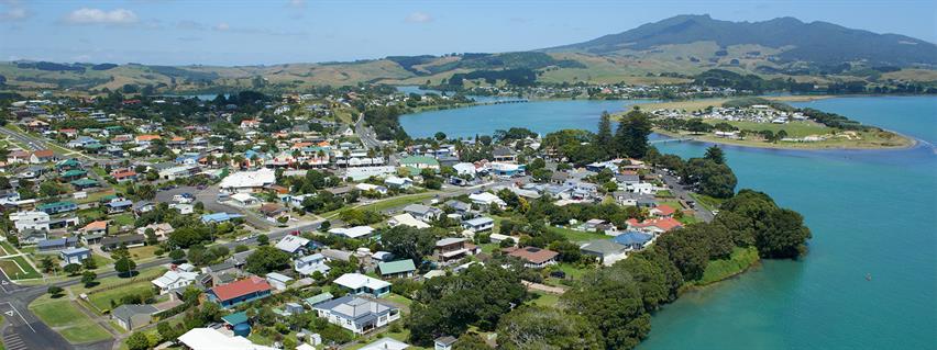 View of the walk bridge in Raglan